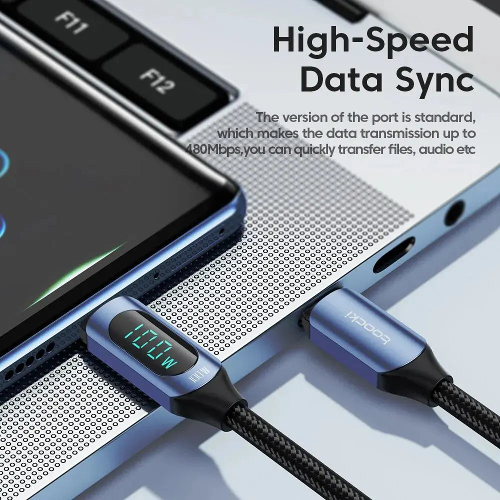 Toocki Type C to Type C Cable 100W PD Fast Charging Charger USB C to USB C Display Cable For Xiaomi POCO F3 Realme Macbook iPad Best Products Online