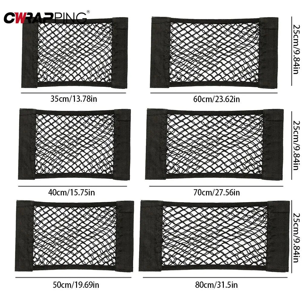 Car Rear Seat Storage Organizer Mesh Adjustable Elastic Straps Anti-Slip Net for SUV Sedan Vehicle Interior Organization Tools Best Products Online