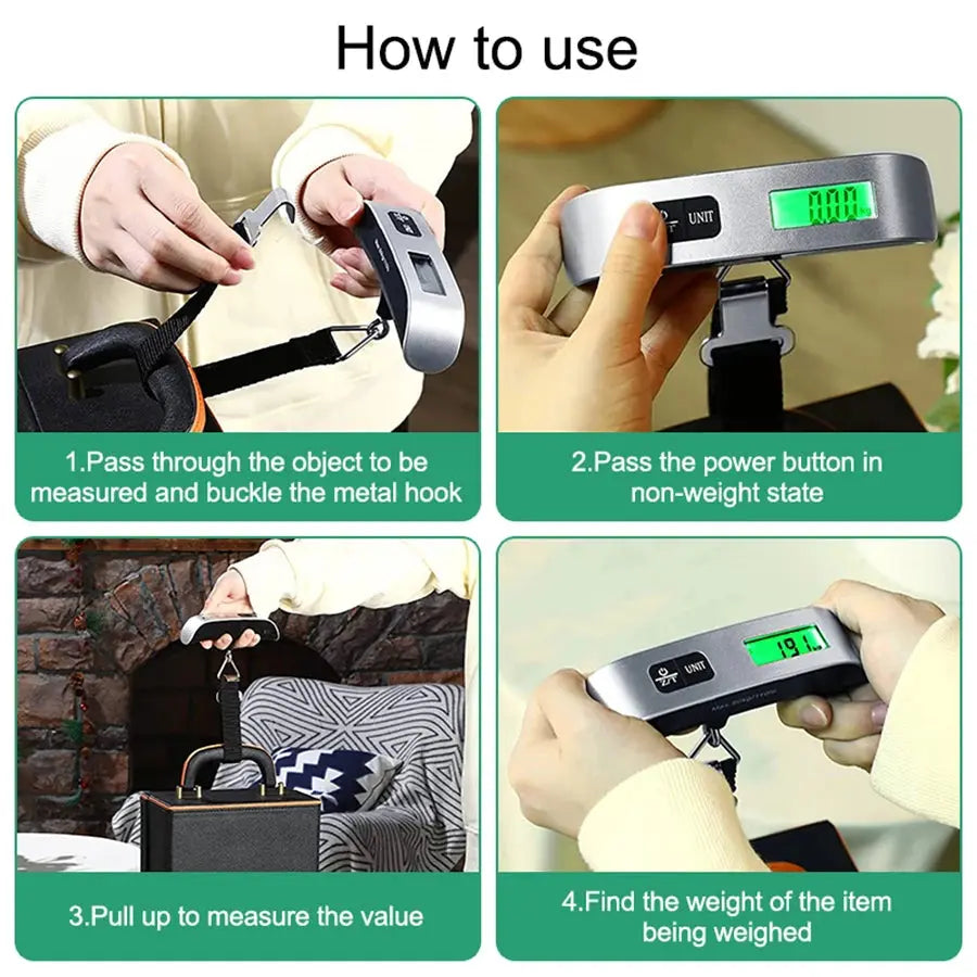 Portable Scale Digital LCD Display 110lb/50kg Electronic Luggage Hanging Suitcase Travel Weighs Baggage Bag Weight Balance Tools Best Products Online