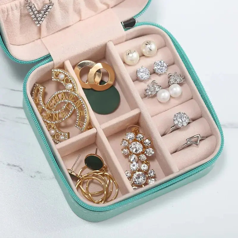 Portable Mini Jewelry Storage Box Travel Organizer Jewelry Case Leather Storage Earrings Necklace Ring Jewelry Organizer Display Best Products Online