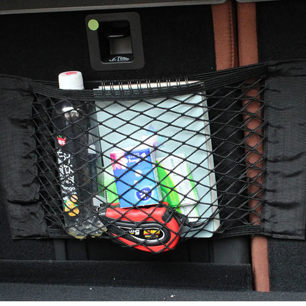 Car Rear Seat Storage Organizer Mesh Adjustable Elastic Straps Anti-Slip Net for SUV Sedan Vehicle Interior Organization Tools Best Products Online