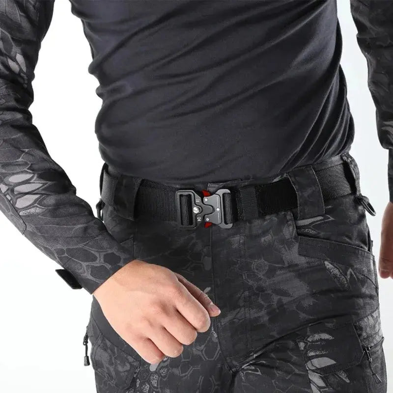 Men's Outdoor Multi-Function Belt Premium Canvas/Nylon Hybrid Waistband for Hiking Travel Unisex Tactical Belt Durable Buckle Best Products Online