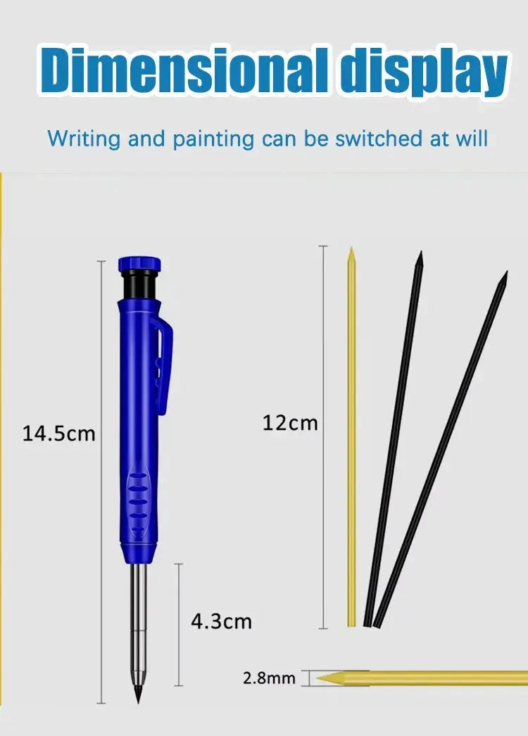 Solid Carpenter Pencil Set Woodworking Tools Mechanical Pencil 5 Colors Refill Construction Job Tools Carpentry Marking Scriber Best Products Online