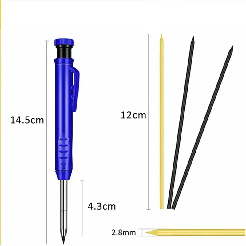 Solid Carpenter Pencil Set Woodworking Tools Mechanical Pencil 5 Colors Refill Construction Job Tools Carpentry Marking Scriber Best Products Online