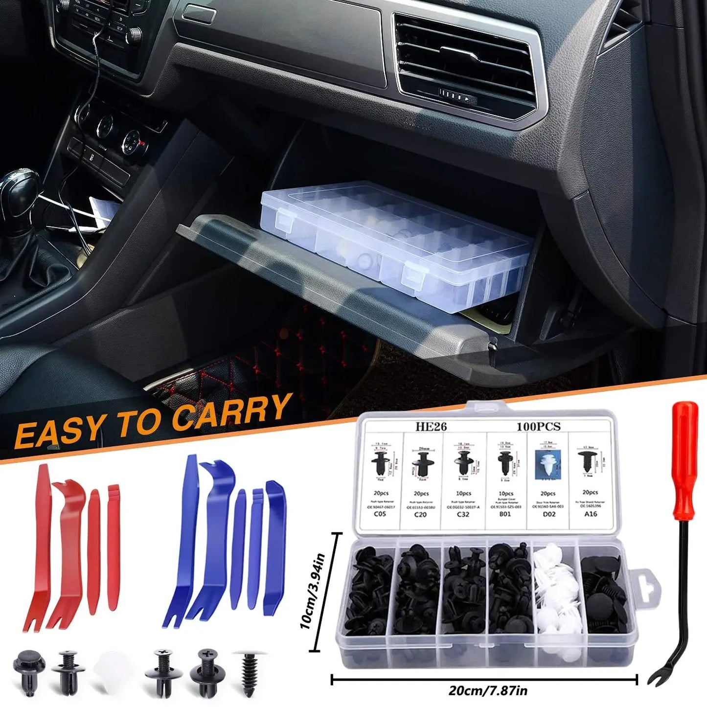 100pcs Auto Fastener Clip Kit Fender Rivet Clips Car Body Push Retainer Pin Rivet Bumper Door Trim Panel Retainer Car Clips Best Products Online
