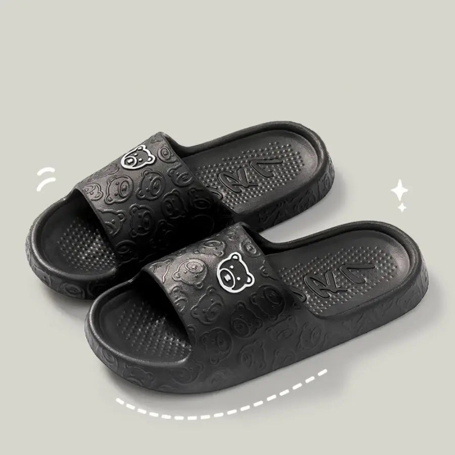 Fashion Women's Slippers Indoor Soft Sole Cartoon Bear Print Slides Bathroom EVA Indoor Men Summer Outdoor Cool Shoes Couple Best Products Online