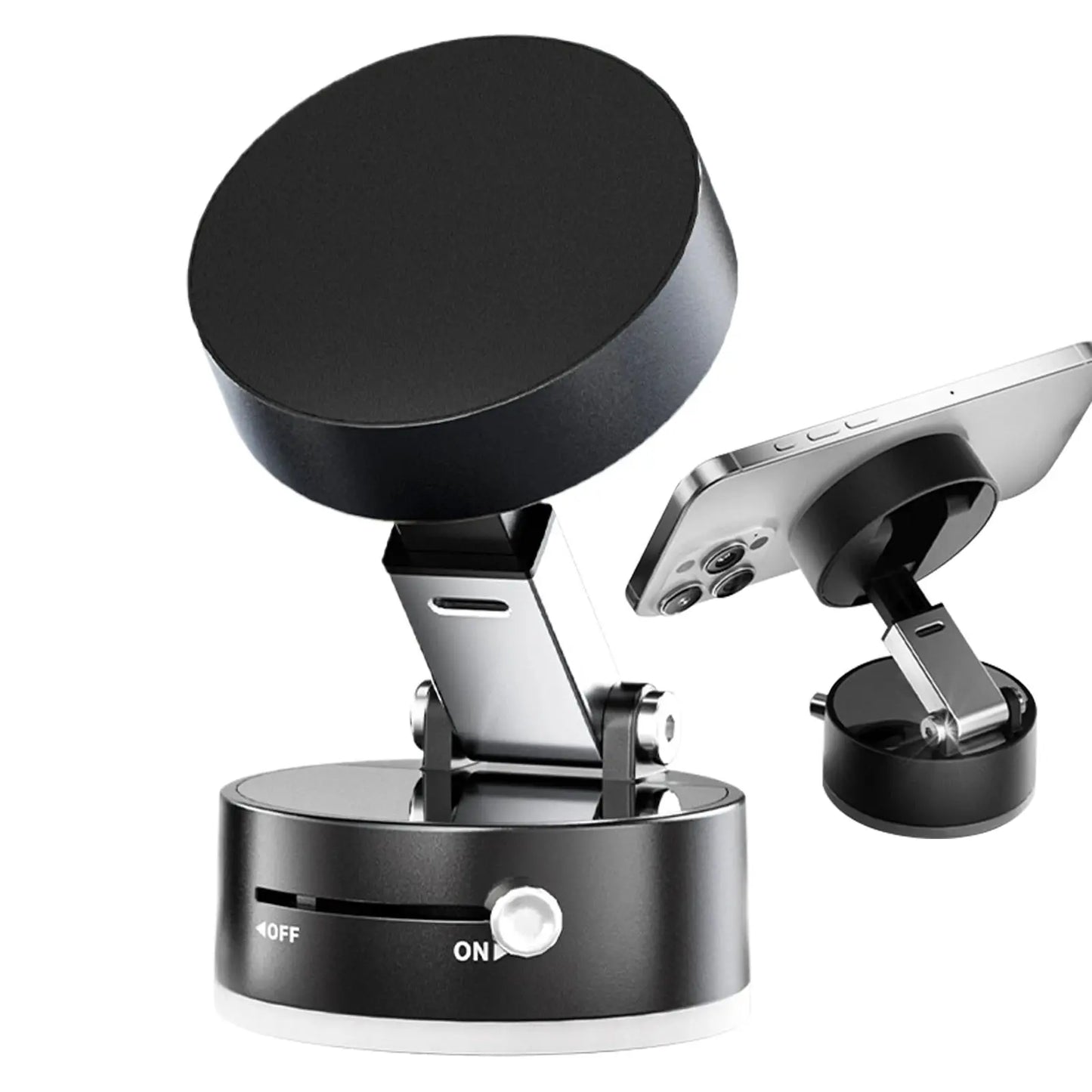 Vacuum Suction Cup Magnetic Car Phone Holder Double-Sided Foldable Magnetic Auto Phone Bracket For Car Interior Accessories Best Products Online