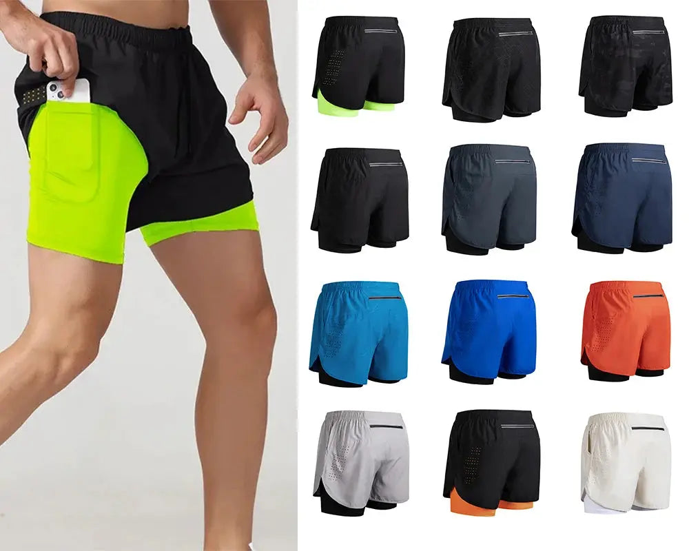 Men's Running Shorts 2025 New Release Gym Fitness 2-in-1 Exercise Summer Quick Dry Trendy Personalized Running Shorts Best Products Online