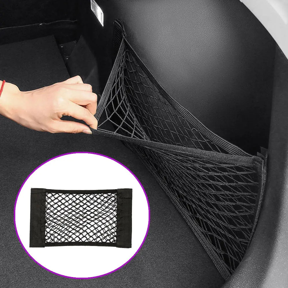 Car Rear Seat Storage Organizer Mesh Adjustable Elastic Straps Anti-Slip Net for SUV Sedan Vehicle Interior Organization Tools Best Products Online