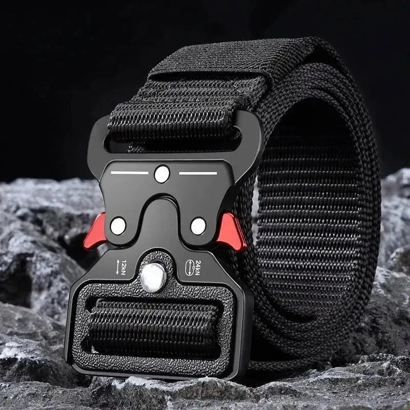 Men's Outdoor Multi-Function Belt Premium Canvas/Nylon Hybrid Waistband for Hiking Travel Unisex Tactical Belt Durable Buckle Best Products Online