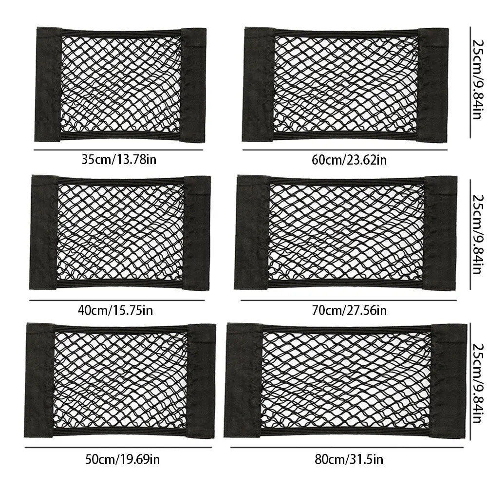 Car Rear Seat Storage Organizer Mesh Adjustable Elastic Straps Anti-Slip Net for SUV Sedan Vehicle Interior Organization Tools Best Products Online