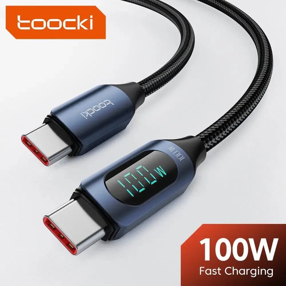 Toocki Type C to Type C Cable 100W PD Fast Charging Charger USB C to USB C Display Cable For Xiaomi POCO F3 Realme Macbook iPad Best Products Online