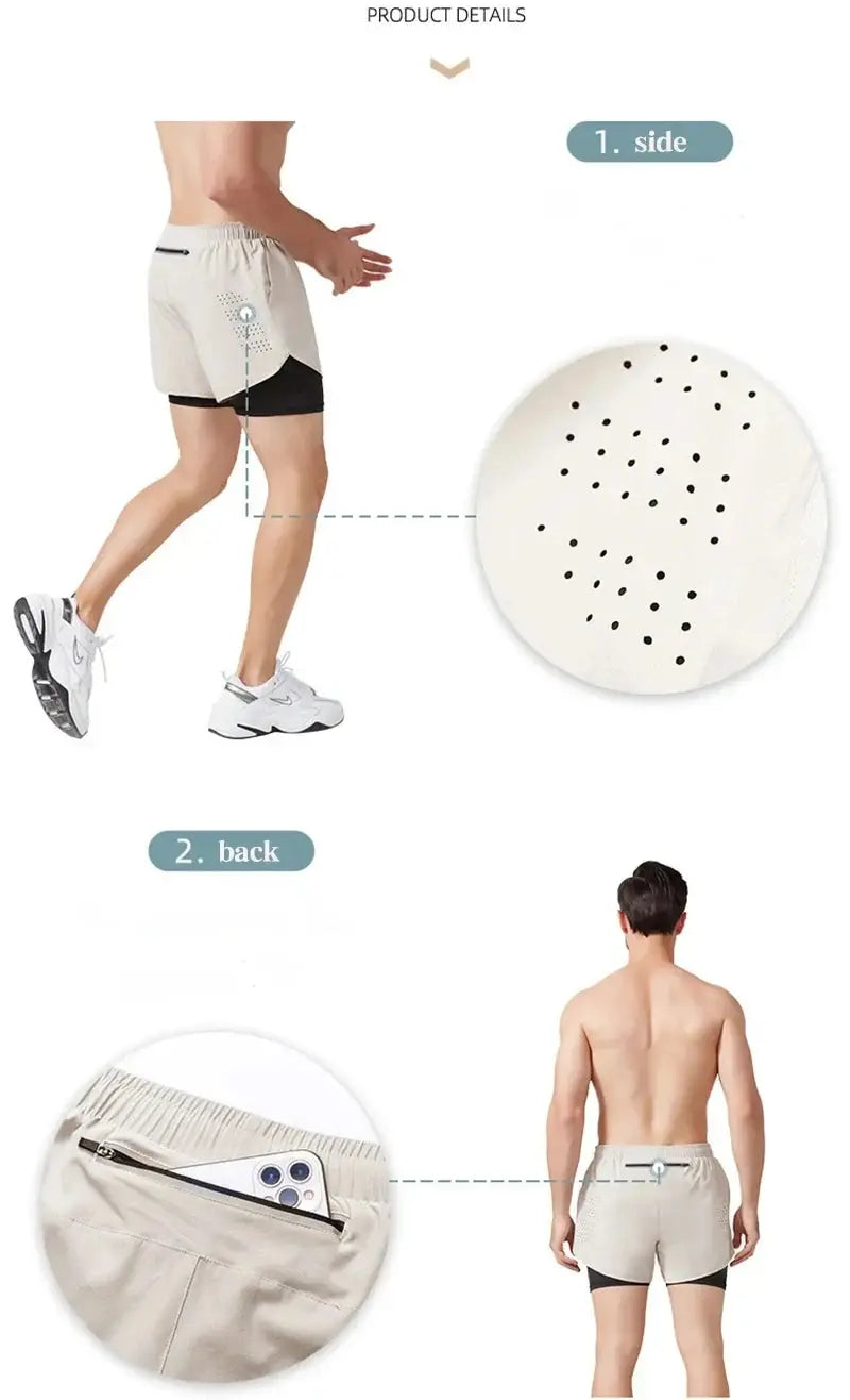 Men's Running Shorts 2025 New Release Gym Fitness 2-in-1 Exercise Summer Quick Dry Trendy Personalized Running Shorts Best Products Online
