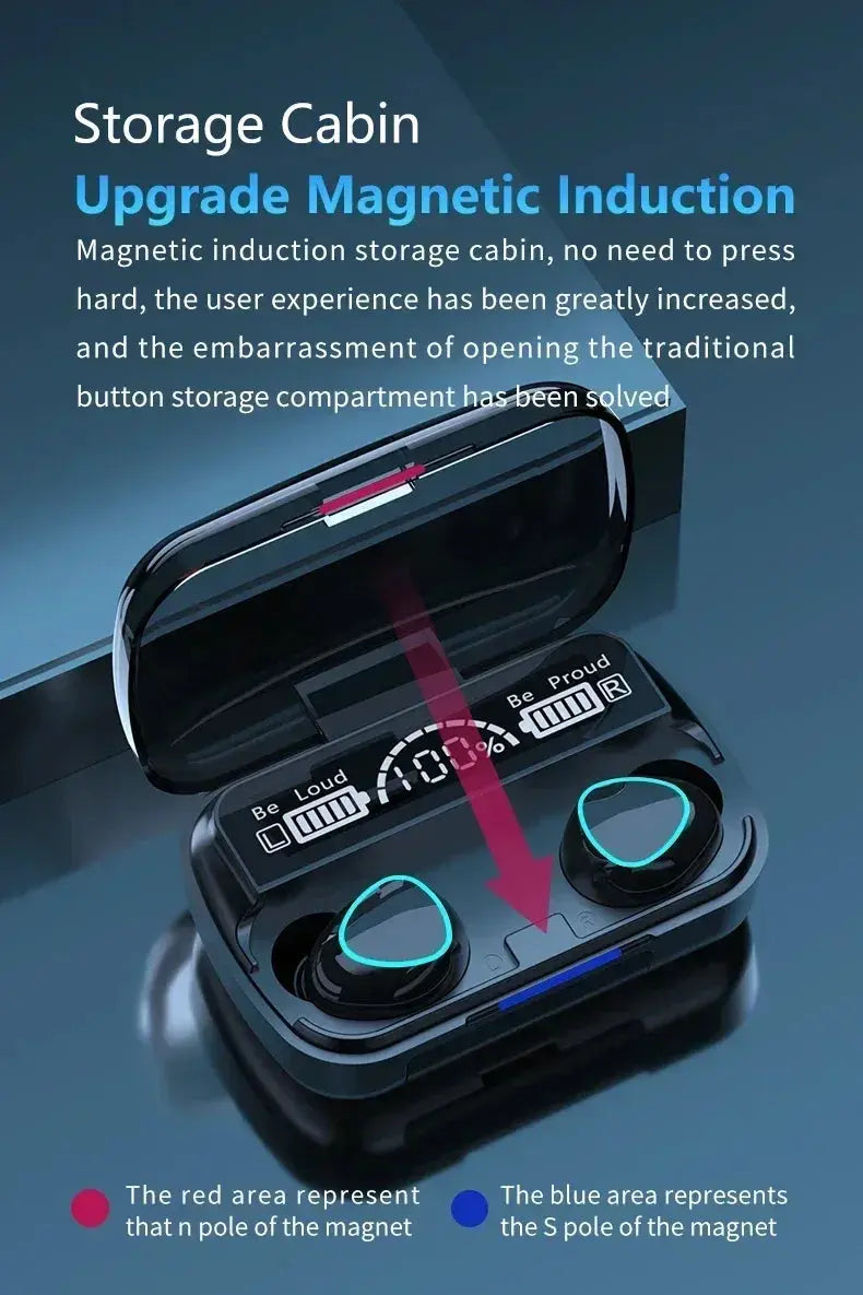 Original M10 Headphones Bluetooth Wireless Earpods Sports Stereo Noise Canceling Headphone Microphone Speaker Caixa De Som Gamer Best Products Online