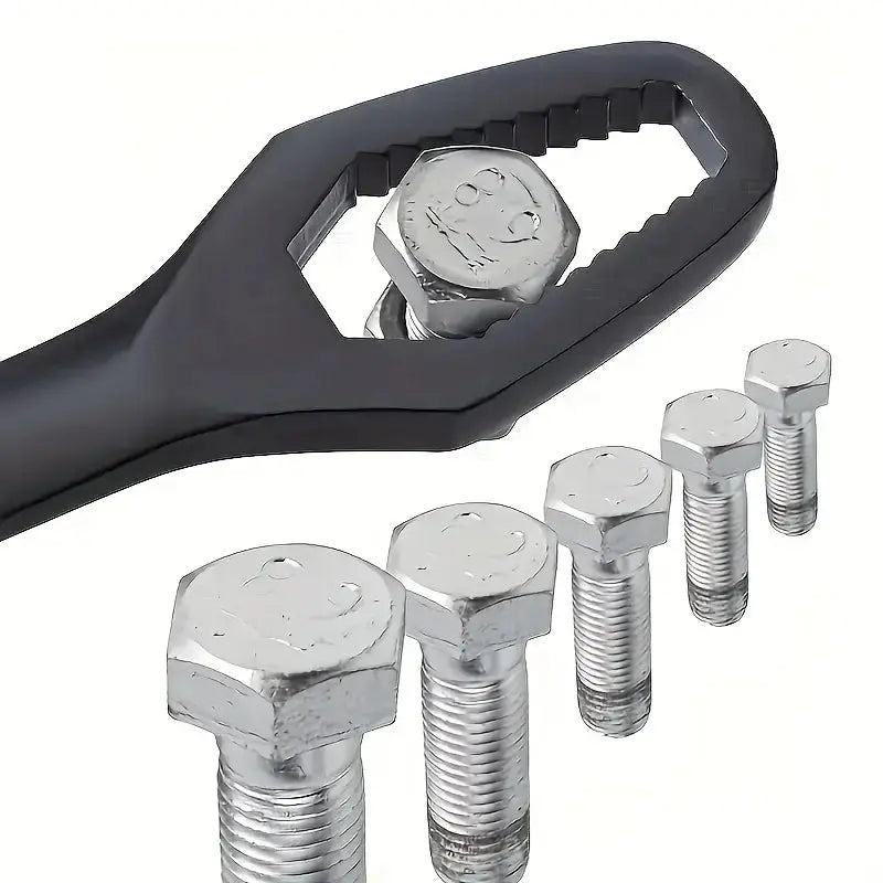 1pc Multi functional black 150mm long T-shaped wrench, adjustable self tightening double head wrench, portable manual tool for a Best Products Online