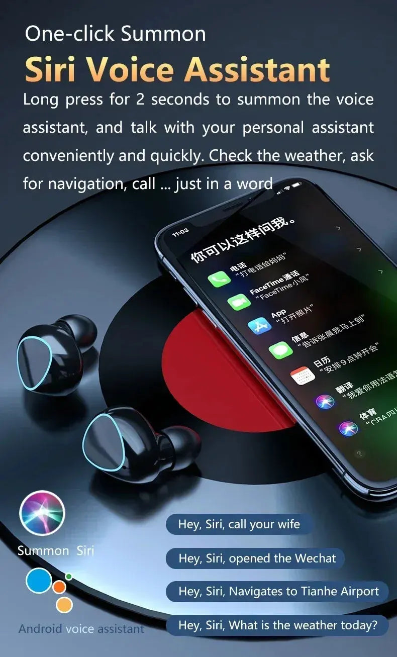 Original M10 Headphones Bluetooth Wireless Earpods Sports Stereo Noise Canceling Headphone Microphone Speaker Caixa De Som Gamer Best Products Online