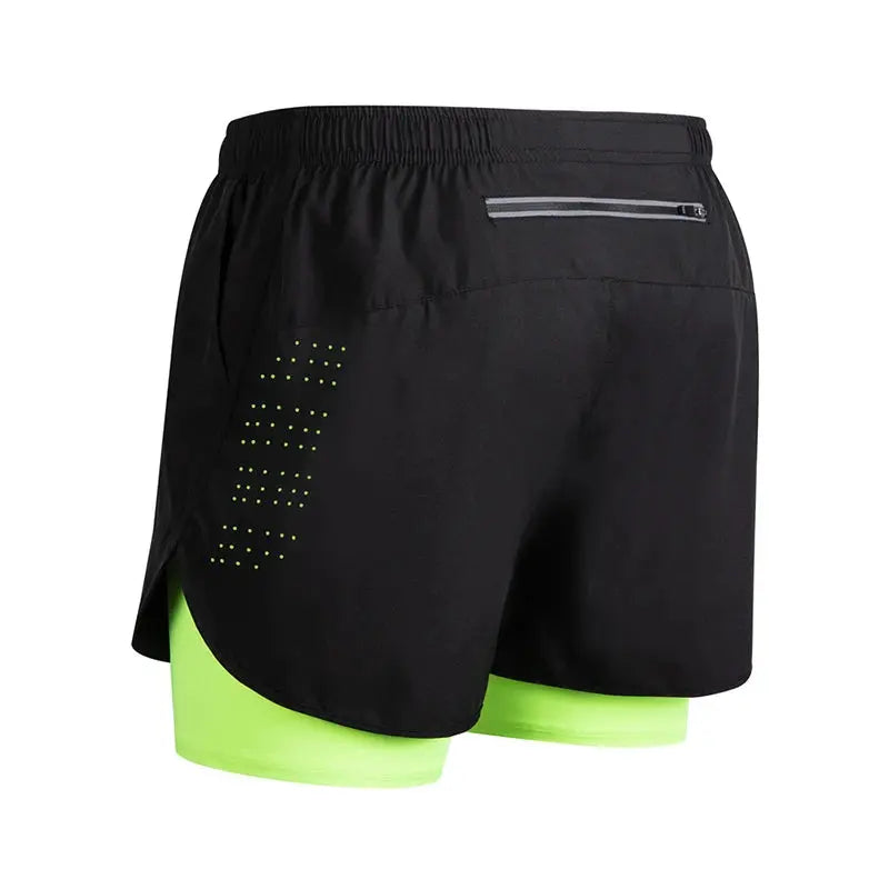 Men's Running Shorts Quick-drying Fitness Black Double Layer Shorts Men New Sport Workout Training Bodybuilding Short Pants Best Products Online