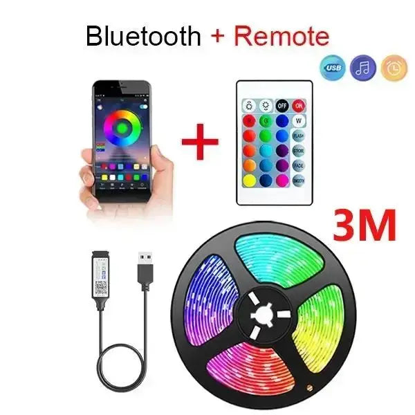 Tape Bluetooth USB LED Strip Light 5050 SMD 5V USB RGB Lights Flexible LED Lamp Tape Ribbon RGB Self-adhesive TV Desktop Diode Best Products Online