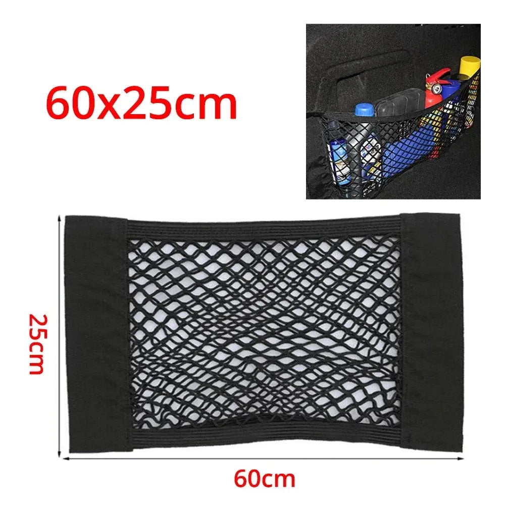 Car Back Rear Trunk Organizer Net Mesh Seat Elastic String Magic Sticker Universal Storage Bag Pocket Auto Accessories Put Paper Best Products Online