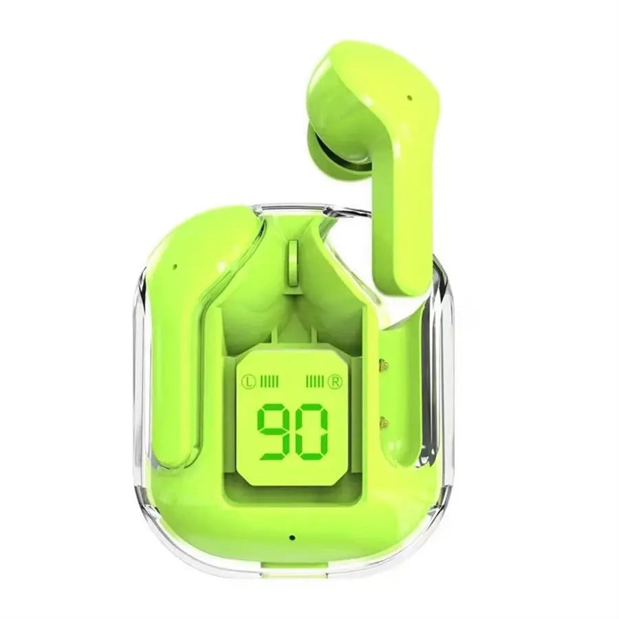 Original T2 Wireless Bluetooth Earphone Transparent HIFI Headphones LED Power Digital Display Stereo Sound Earphones for Phone Best Products Online