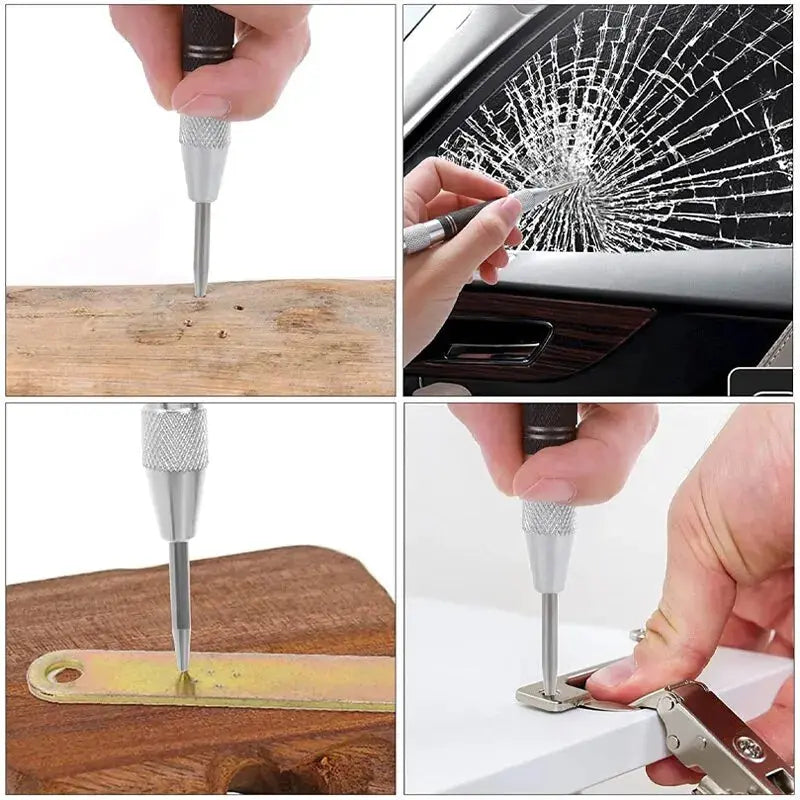 2pc Spring Type Automatic Center Punch Locator Glass Striker Window Breaker Punch Centering Punch Punch Tool Best Products Online