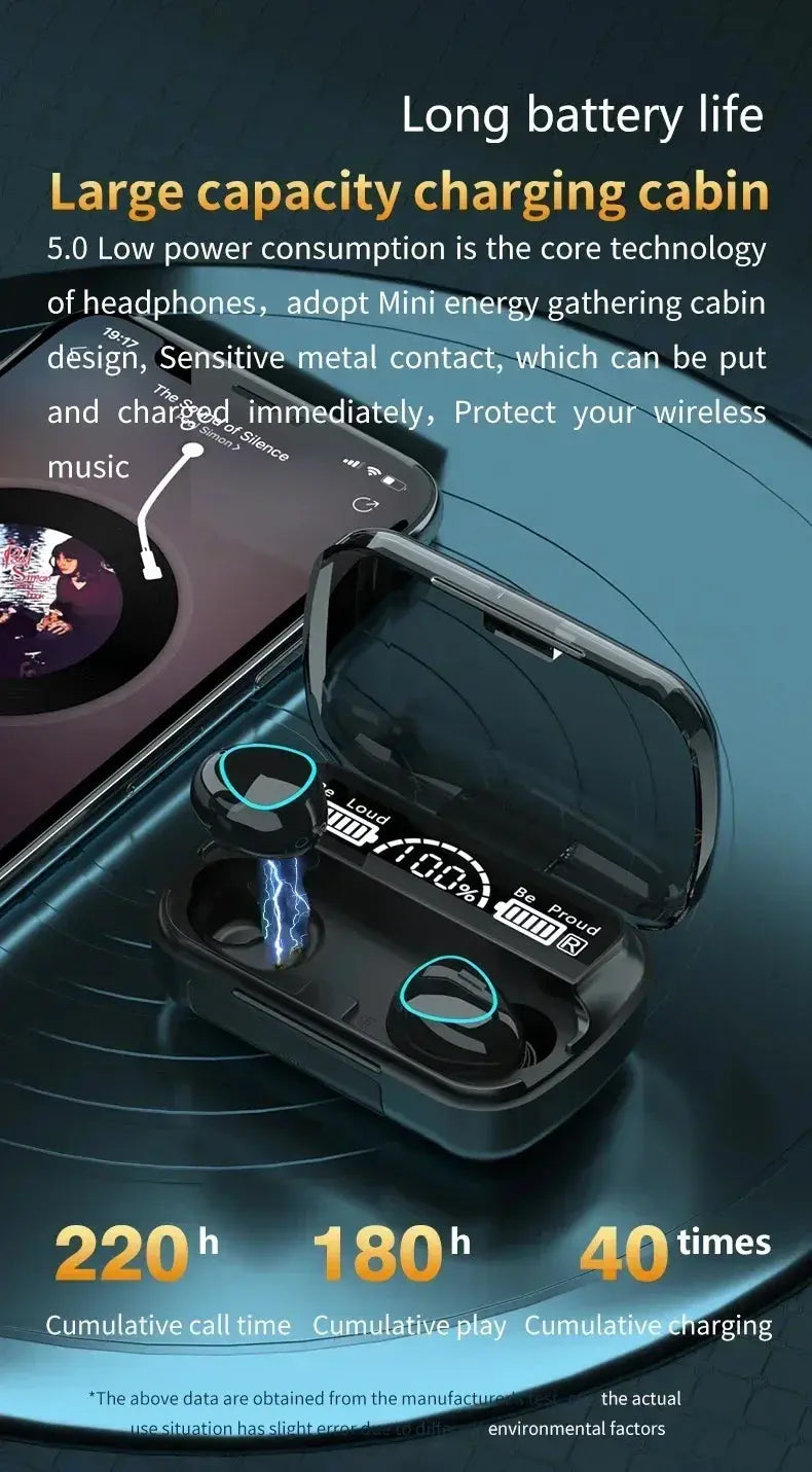 Original M10 Headphones Bluetooth Wireless Earpods Sports Stereo Noise Canceling Headphone Microphone Speaker Caixa De Som Gamer Best Products Online