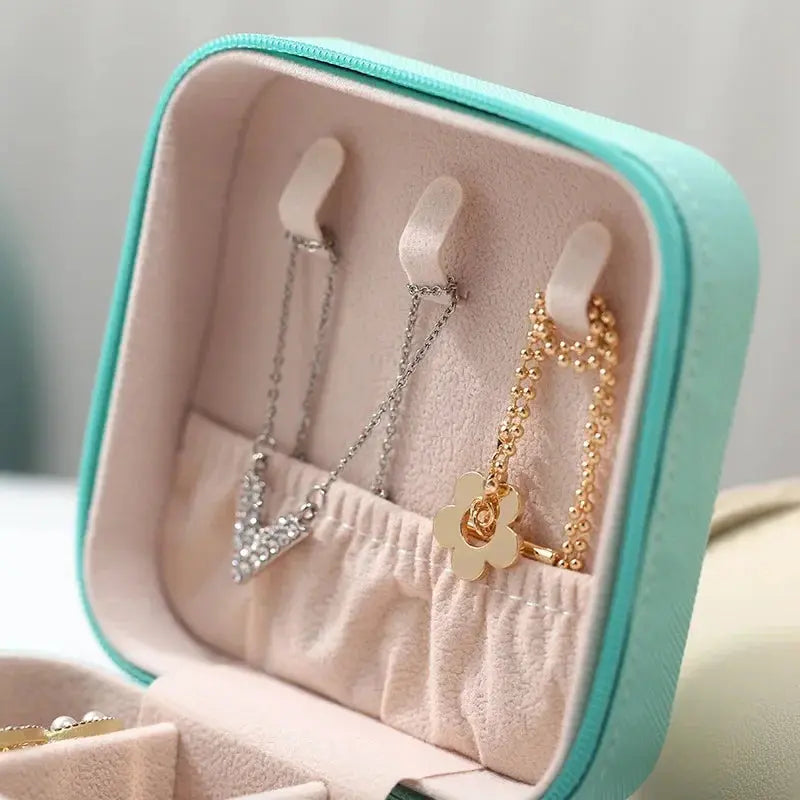 Portable Mini Jewelry Storage Box Travel Organizer Jewelry Case Leather Storage Earrings Necklace Ring Jewelry Organizer Display Best Products Online