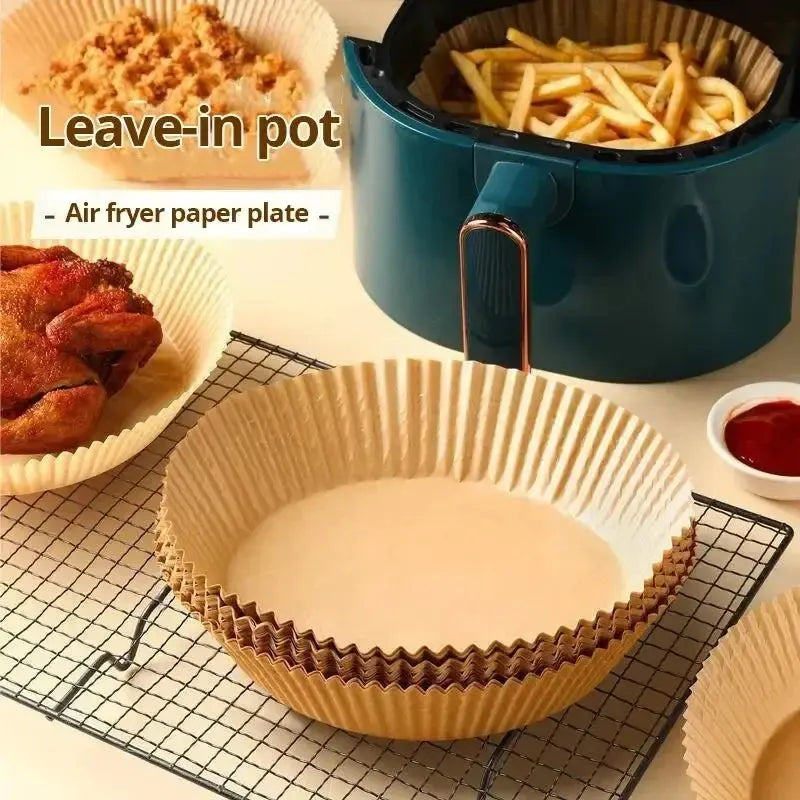 50pcs/set Disposable Air Fryer Paper Liner 20CM Oil-proof Water-proof Airfryer Disposable Cooking Paper Trays Baking Paper Best Products Online