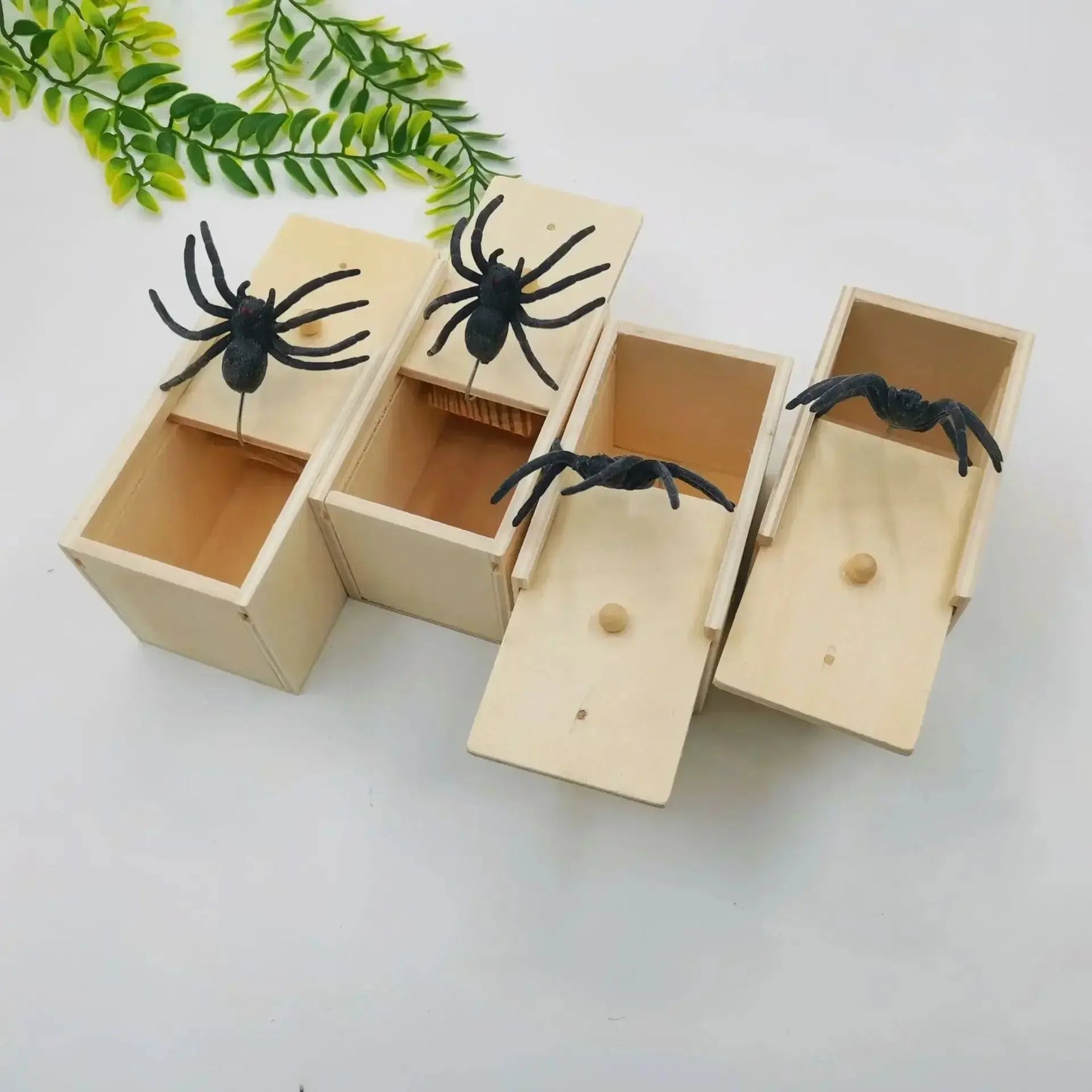 Trick Spider Funny Scare Box Wooden Hidden Box Quality Prank Wooden Scare Box Fun Game Prank Trick Friend Office Toys Best Products Online