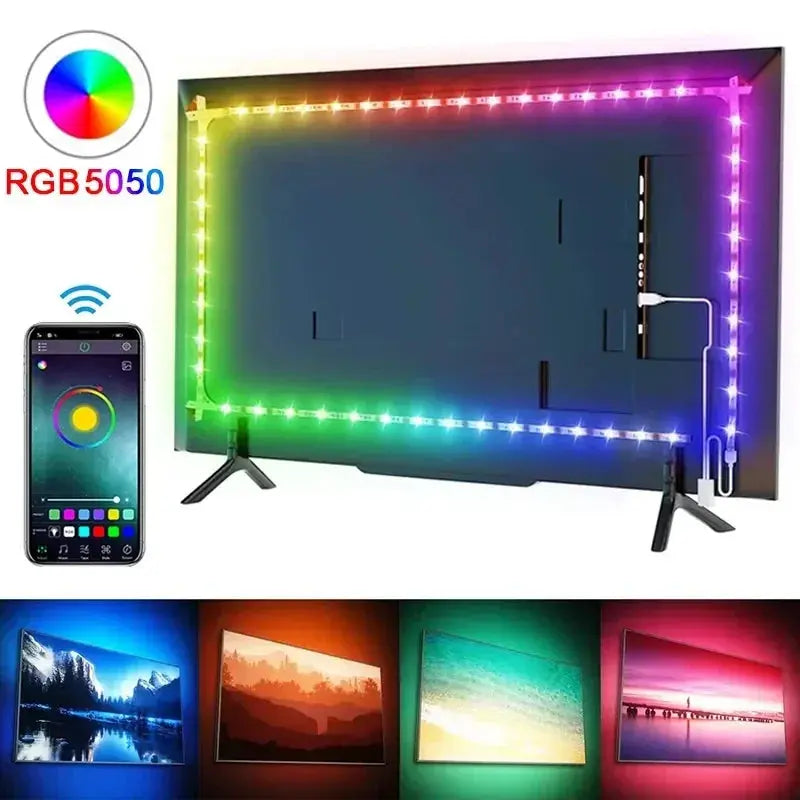 RGB LED Strip Light SMD 5050 USB Remote&APP Control Bluetooth Flexible Tape Diode Ribbon for TV Backdrop Living Room Bedroom Best Products Online