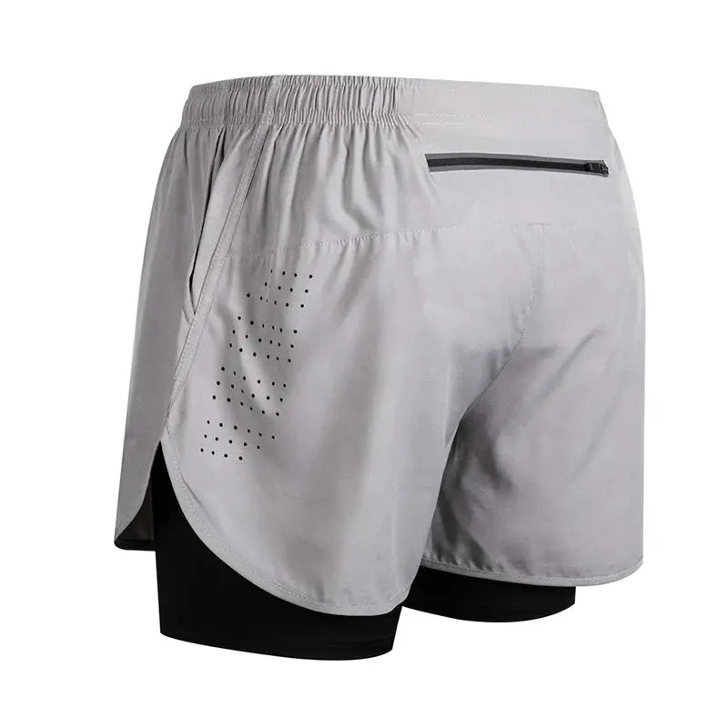 Men's Running Shorts Quick-drying Fitness Black Double Layer Shorts Men New Sport Workout Training Bodybuilding Short Pants Best Products Online