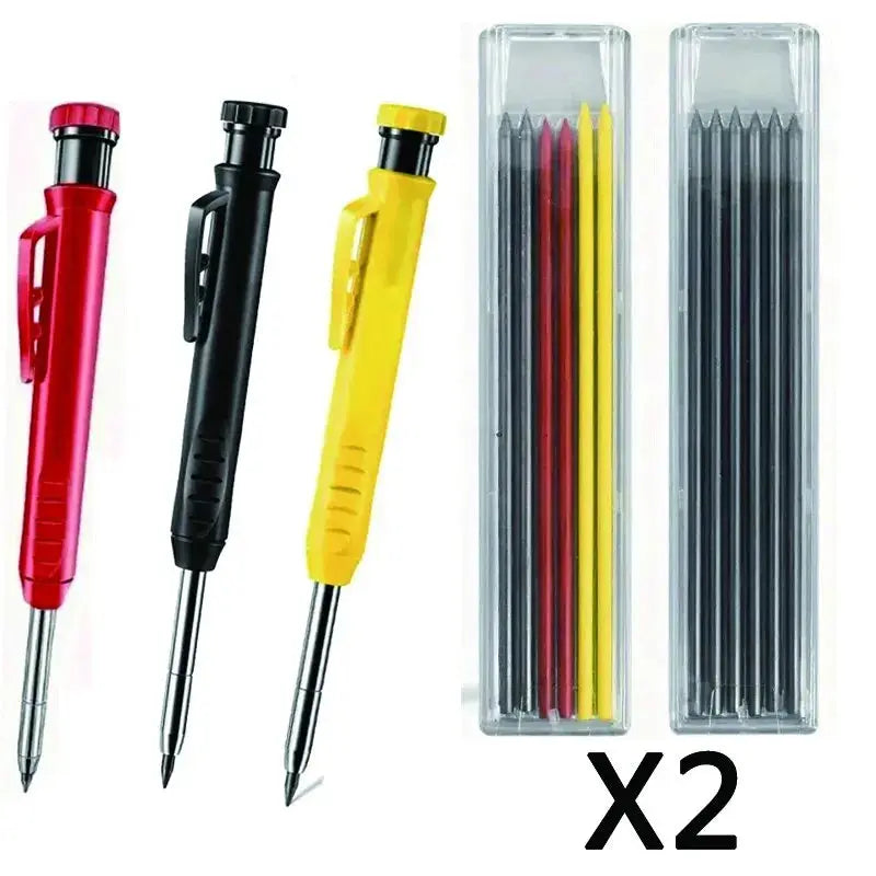 Solid Carpenter Pencil Set Woodworking Tools Mechanical Pencil 5 Colors Refill Construction Job Tools Carpentry Marking Scriber Best Products Online