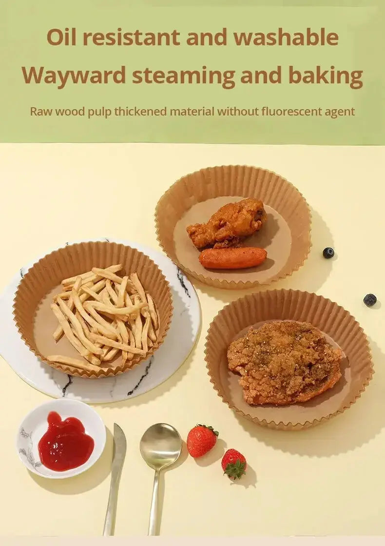 50pcs/set Disposable Air Fryer Paper Liner 20CM Oil-proof Water-proof Airfryer Disposable Cooking Paper Trays Baking Paper Best Products Online