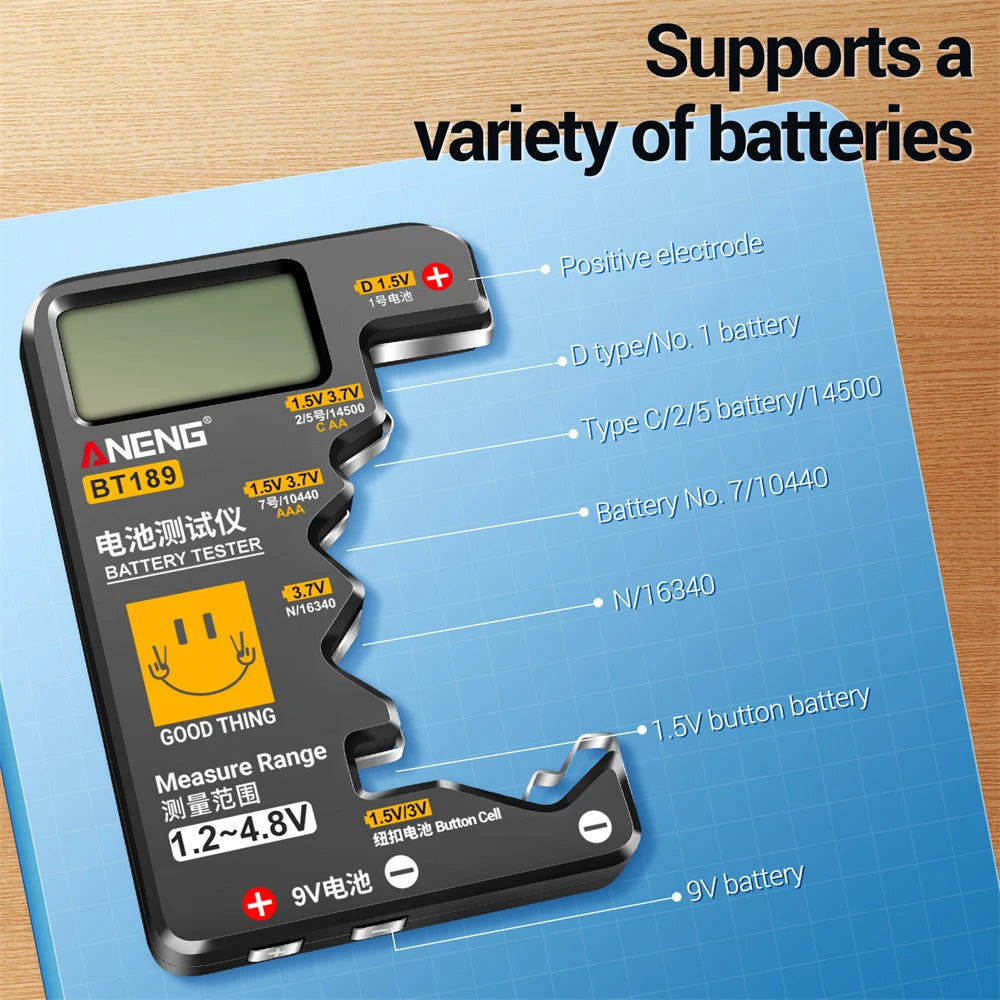 Ultra-small Battery Tester 9V AA AAA Button Cell Universal Household