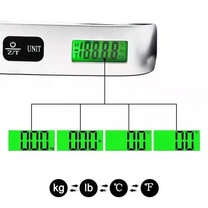 Portable Scale Digital LCD Display 110lb/50kg Electronic Luggage Hanging Suitcase Travel Weighs Baggage Bag Weight Balance Tools Best Products Online