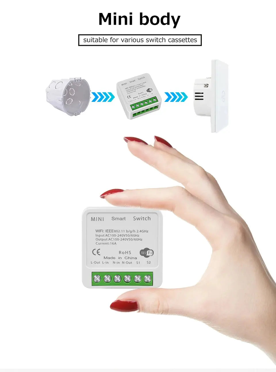 16A WiFi Smart Switch DIY Wireless Tuya Smart Home Alexa Yandex Alice Mini Interruptor Two Way Voice Control Smart Life Best Products Online