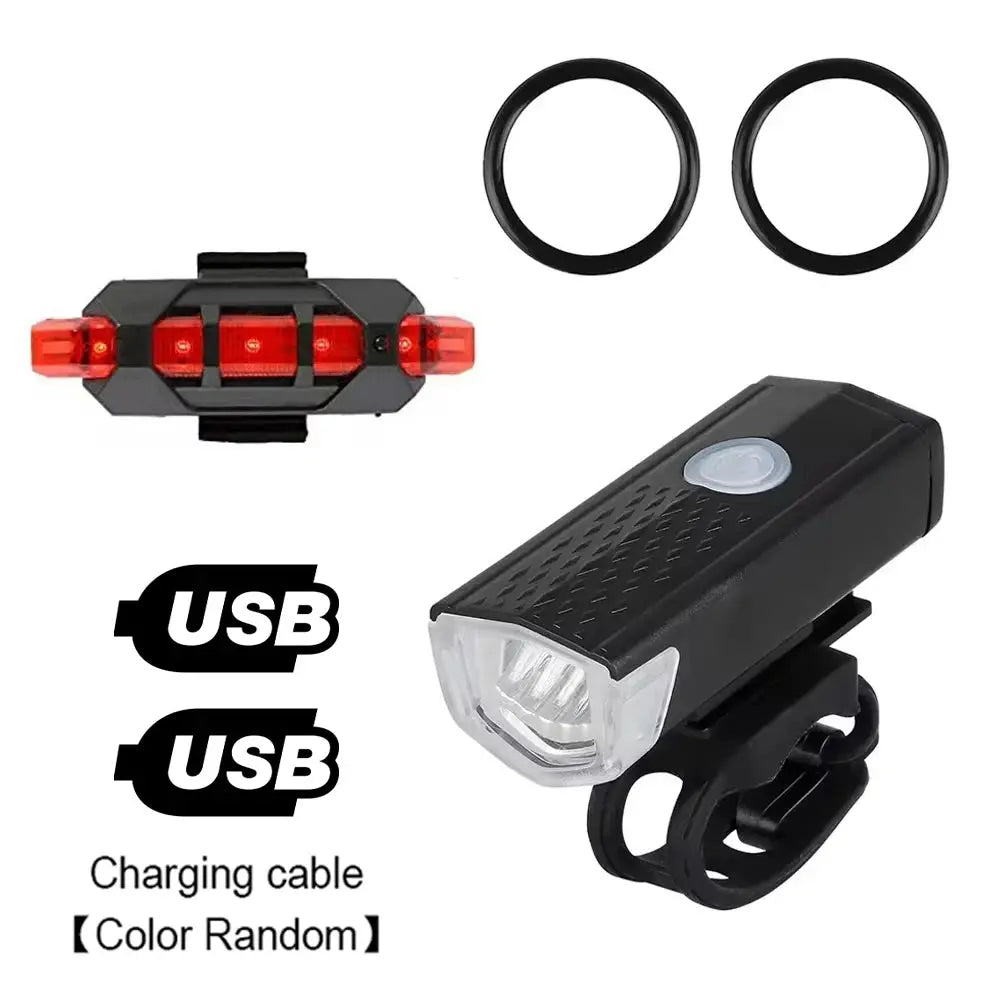 Bike Light Set Bicycle Headlight Taillight USB Rechargeable MTB Bike Front Rear Lamp Set Cycling Flashlight Bicycle Accessories Best Products Online