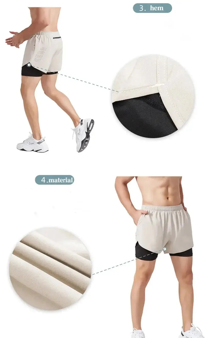 Men's Running Shorts 2025 New Release Gym Fitness 2-in-1 Exercise Summer Quick Dry Trendy Personalized Running Shorts Best Products Online