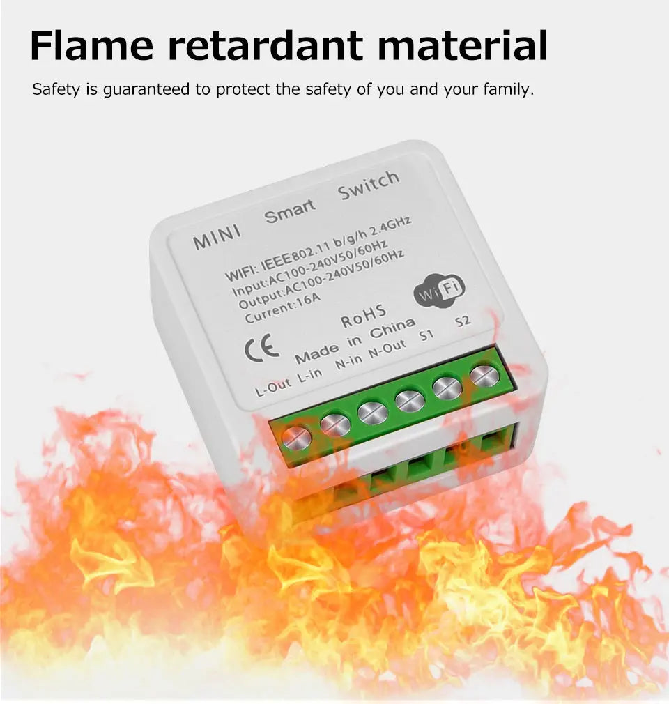 16A WiFi Smart Switch DIY Wireless Tuya Smart Home Alexa Yandex Alice Mini Interruptor Two Way Voice Control Smart Life Best Products Online