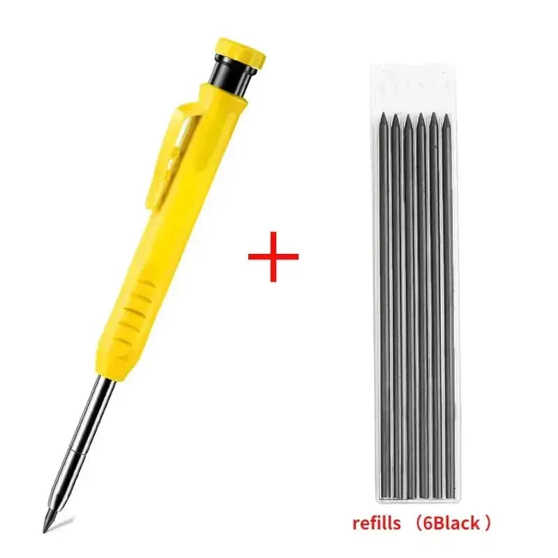 Solid Carpenter Pencil Set Woodworking Tools Mechanical Pencil 5 Colors Refill Construction Job Tools Carpentry Marking Scriber Best Products Online