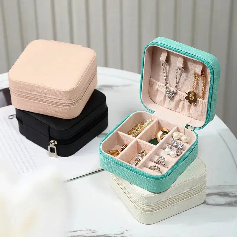 Portable Mini Jewelry Storage Box Travel Organizer Jewelry Case Leather Storage Earrings Necklace Ring Jewelry Organizer Display Best Products Online