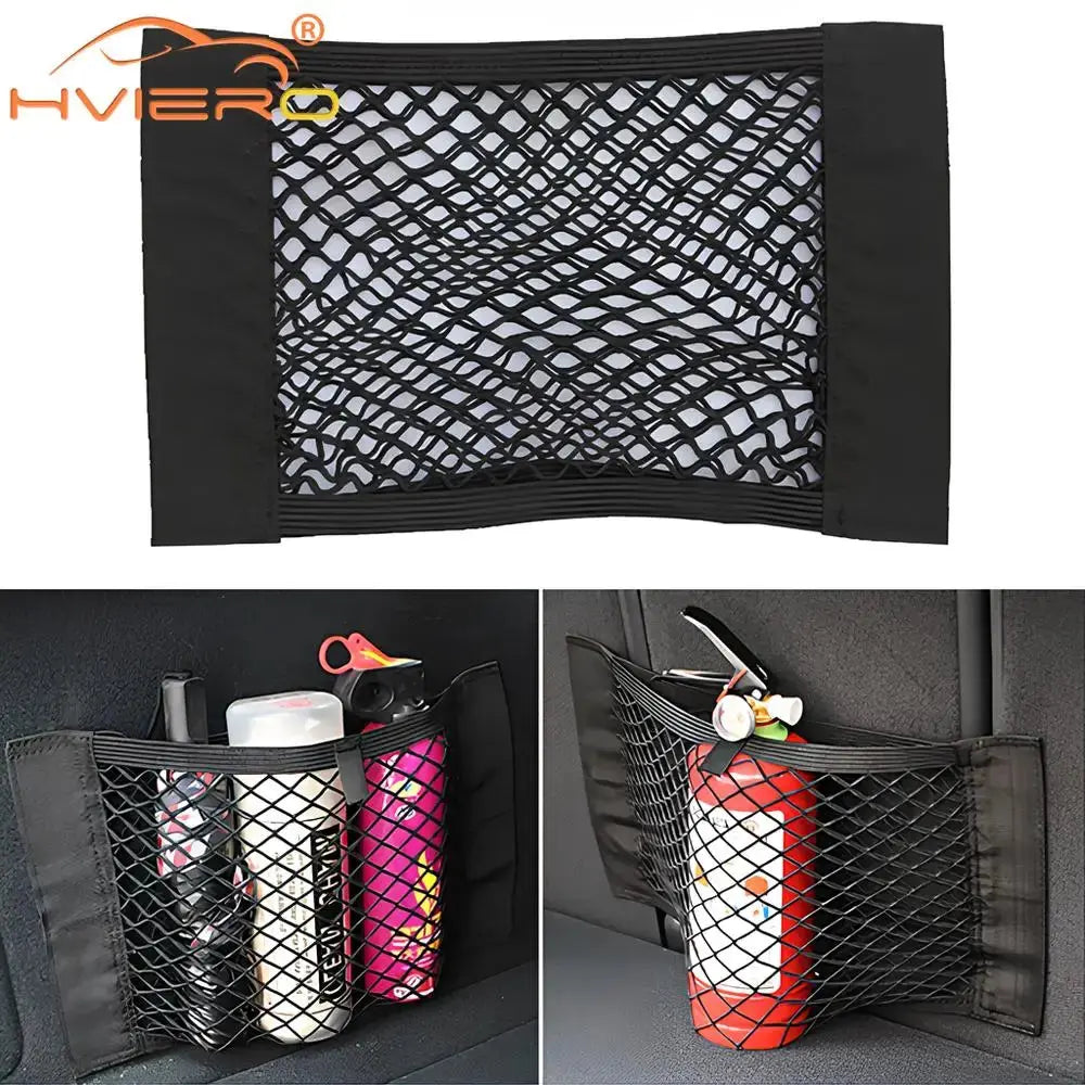 Car Back Rear Trunk Organizer Net Mesh Seat Elastic String Magic Sticker Universal Storage Bag Pocket Auto Accessories Put Paper Best Products Online