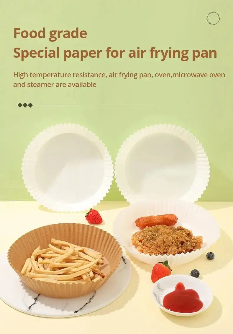 50pcs/set Disposable Air Fryer Paper Liner 20CM Oil-proof Water-proof Airfryer Disposable Cooking Paper Trays Baking Paper Best Products Online