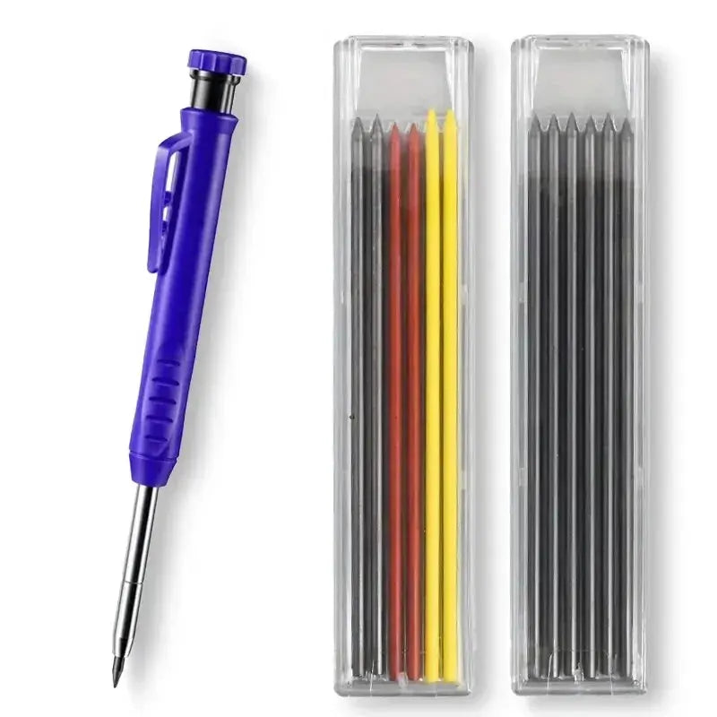 Solid Carpenter Pencil Set Woodworking Tools Mechanical Pencil 5 Colors Refill Construction Job Tools Carpentry Marking Scriber Best Products Online