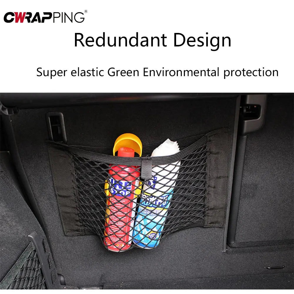 Car Rear Seat Storage Organizer Mesh Adjustable Elastic Straps Anti-Slip Net for SUV Sedan Vehicle Interior Organization Tools Best Products Online