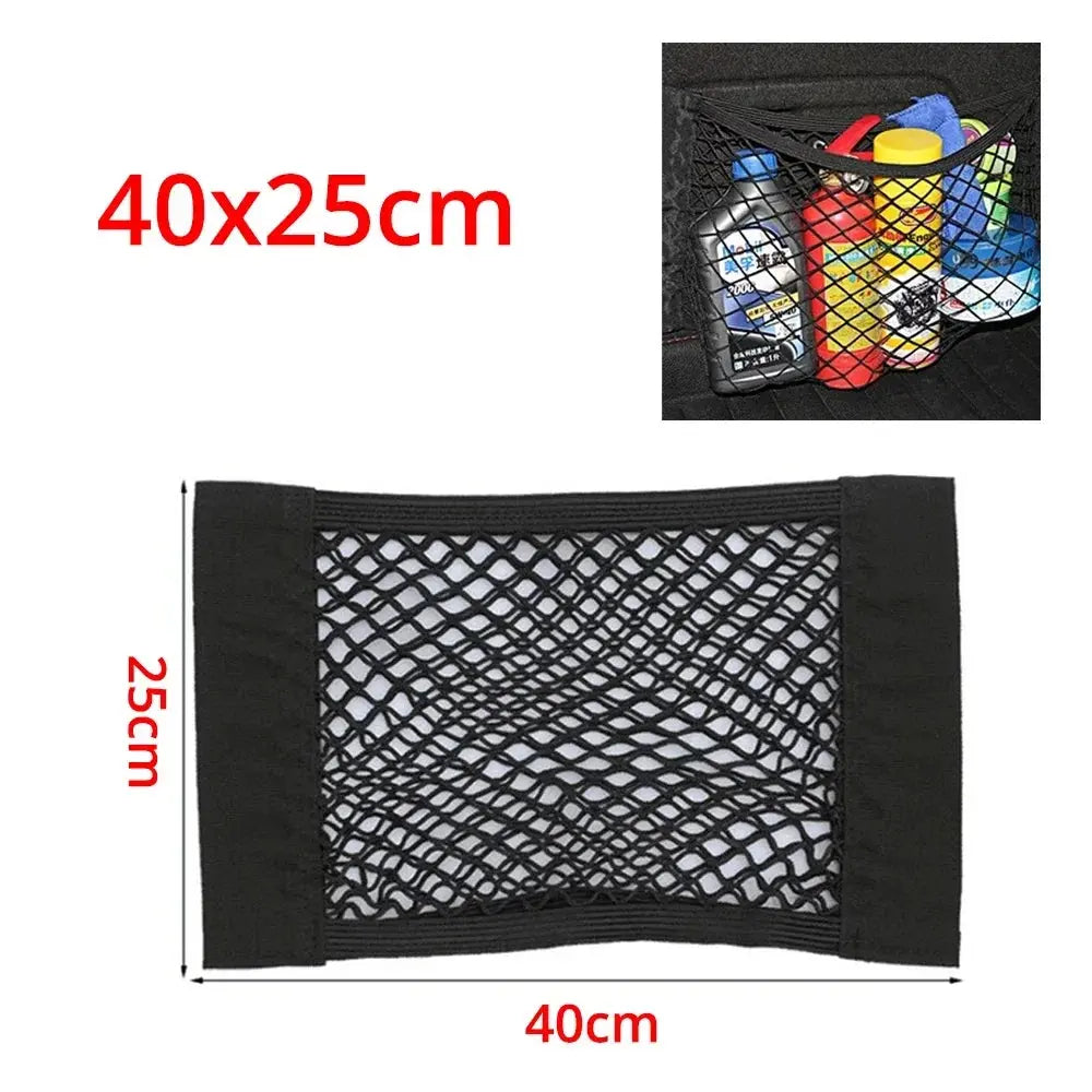 Car Back Rear Trunk Organizer Net Mesh Seat Elastic String Magic Sticker Universal Storage Bag Pocket Auto Accessories Put Paper Best Products Online