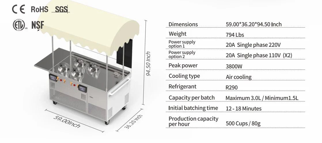 Top Churn V4 - Custom Gelato Cart - Make & Display Gelato, Ice Cream, & Sorbets-1