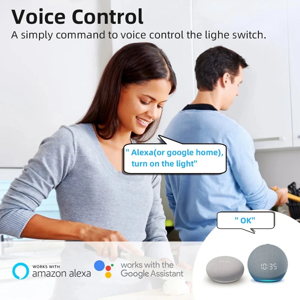 Tuya WiFi Smart Switch 16A Module 2-way Control Mini Switch Breaker Smart Life Work With Alexa Google Alice