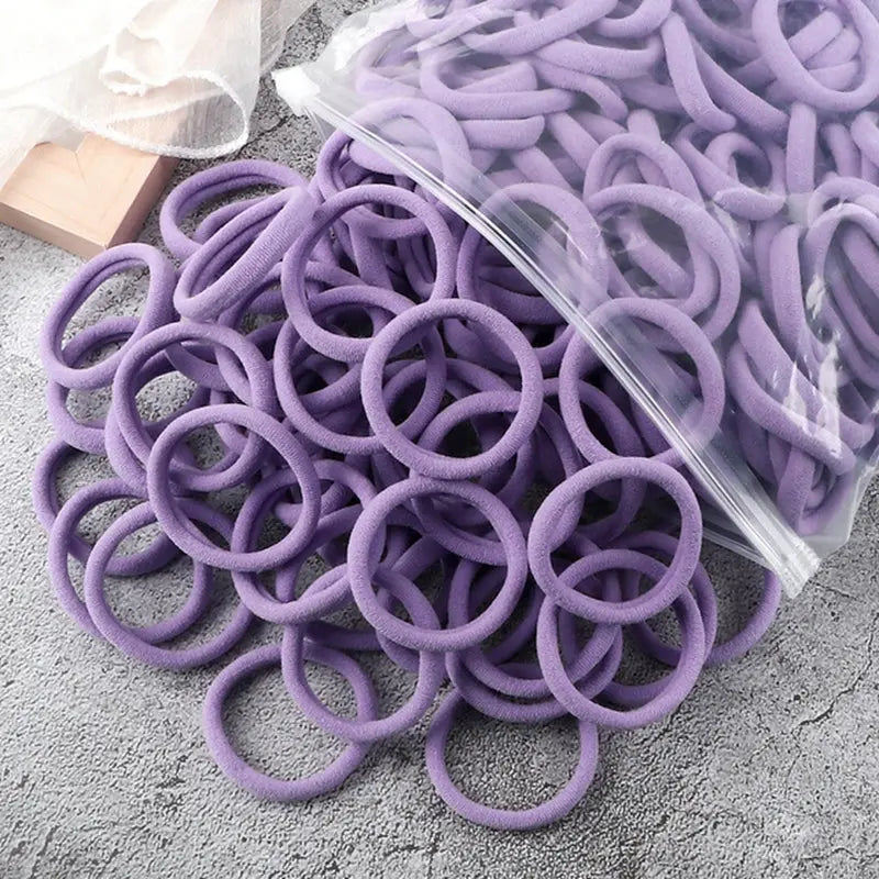 50pcs/Set Essential Solid Color Elastic Hair Bands - 4cm Wide Simple Hair Ties for Women, Ponytail Holders, Hair Ropes, and Styling Accessories - Soft, Durable, and Easy to Use Best Products Online