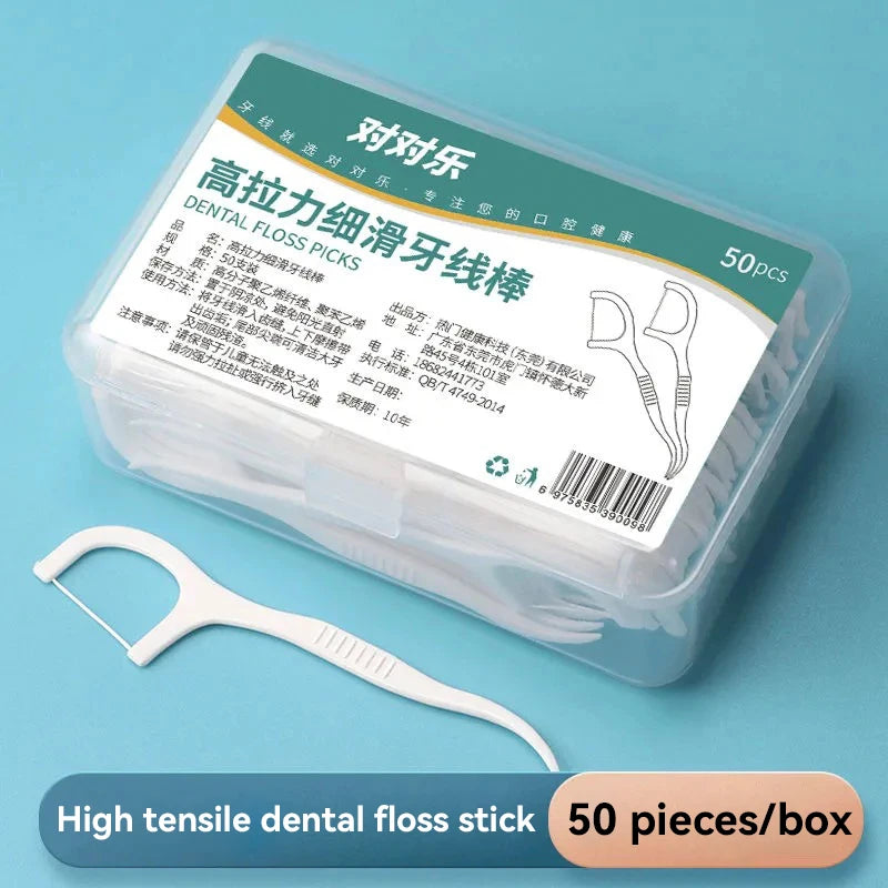 1/2/3/5/10 Box Portable Disposable Dental Floss Plastic Toothpick High-tension Dental Floss Stick Dental Floss Box Oral Care